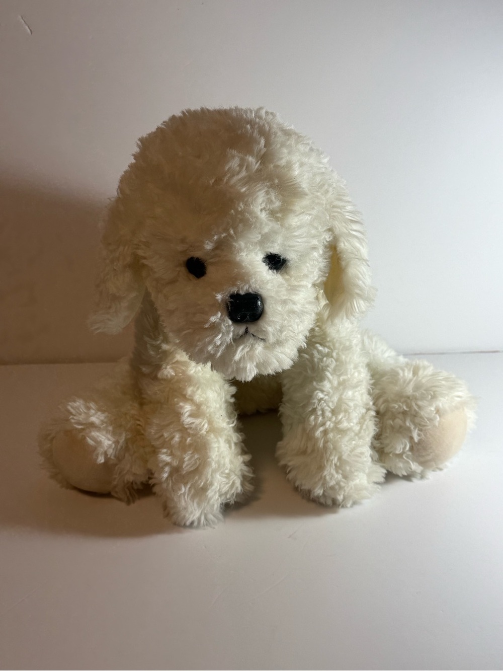 Vintage Russ Berrie MUFFIN Plush Bichon Frise White Dog Puppy Ears 13”Bean Feet